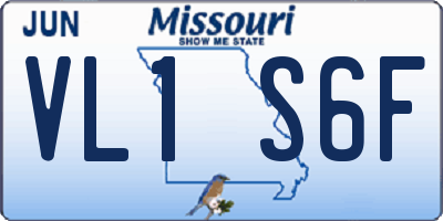 MO license plate VL1S6F