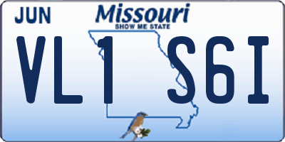 MO license plate VL1S6I