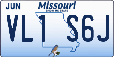 MO license plate VL1S6J