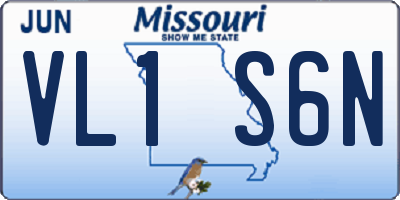 MO license plate VL1S6N