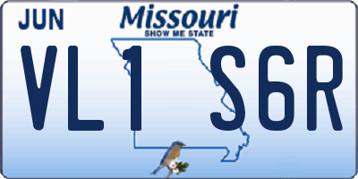 MO license plate VL1S6R
