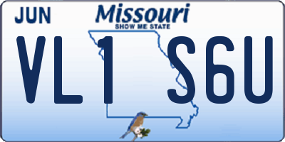 MO license plate VL1S6U