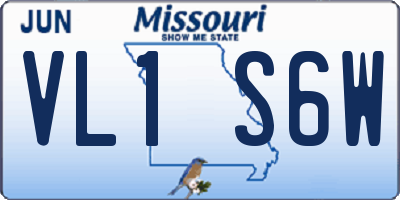 MO license plate VL1S6W