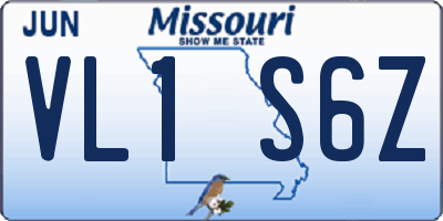 MO license plate VL1S6Z
