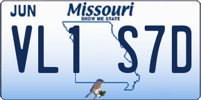 MO license plate VL1S7D