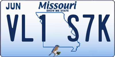 MO license plate VL1S7K