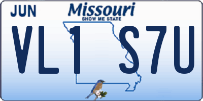 MO license plate VL1S7U