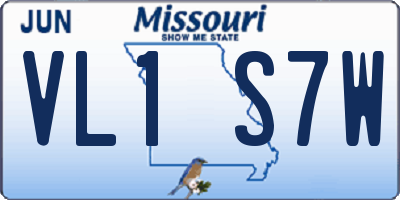 MO license plate VL1S7W