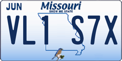 MO license plate VL1S7X