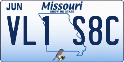 MO license plate VL1S8C