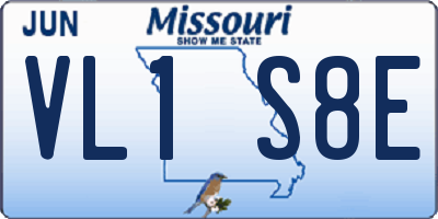 MO license plate VL1S8E