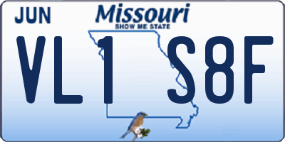MO license plate VL1S8F