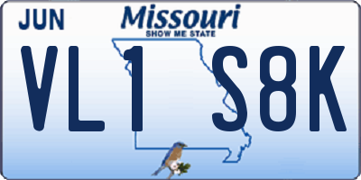MO license plate VL1S8K