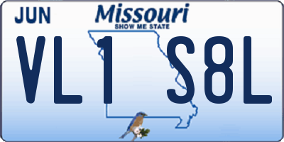 MO license plate VL1S8L