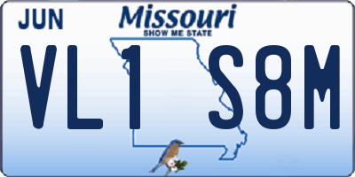 MO license plate VL1S8M