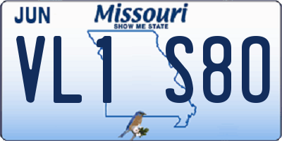 MO license plate VL1S8O