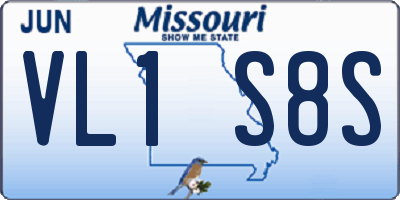 MO license plate VL1S8S
