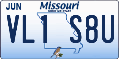 MO license plate VL1S8U