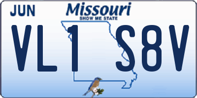 MO license plate VL1S8V