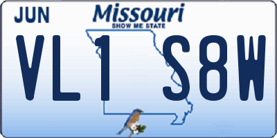 MO license plate VL1S8W