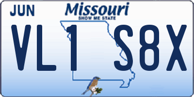 MO license plate VL1S8X