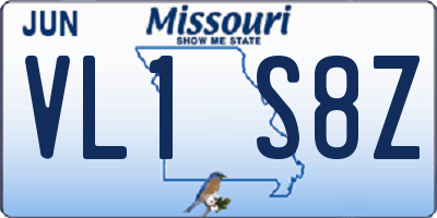 MO license plate VL1S8Z