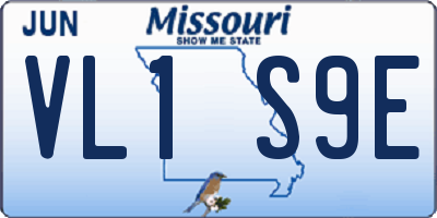 MO license plate VL1S9E
