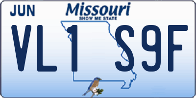 MO license plate VL1S9F