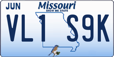 MO license plate VL1S9K