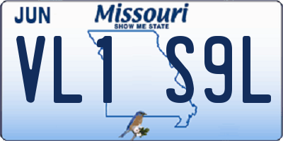 MO license plate VL1S9L