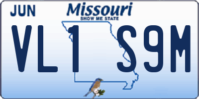 MO license plate VL1S9M