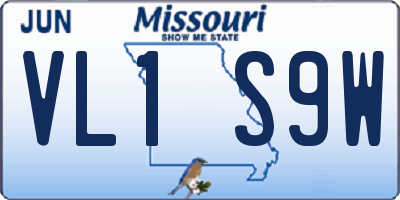 MO license plate VL1S9W