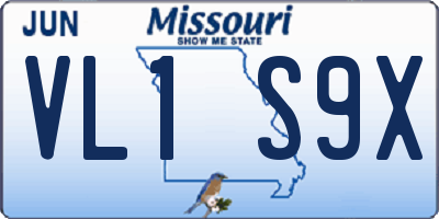 MO license plate VL1S9X