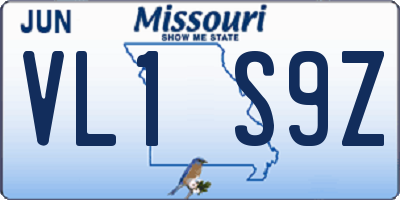 MO license plate VL1S9Z