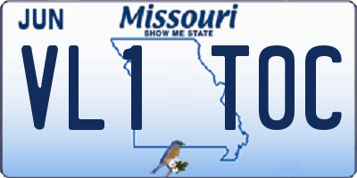 MO license plate VL1T0C