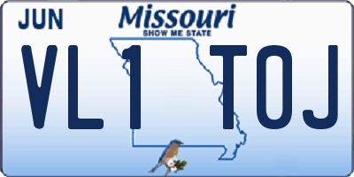 MO license plate VL1T0J