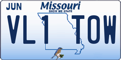MO license plate VL1T0W