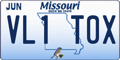 MO license plate VL1T0X