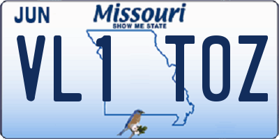 MO license plate VL1T0Z