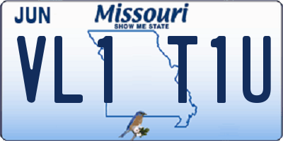 MO license plate VL1T1U
