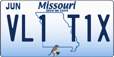 MO license plate VL1T1X
