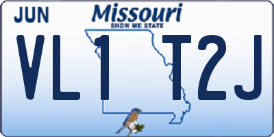 MO license plate VL1T2J