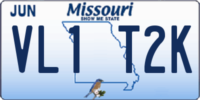MO license plate VL1T2K
