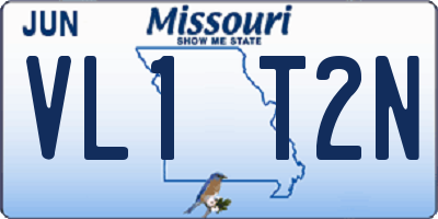 MO license plate VL1T2N