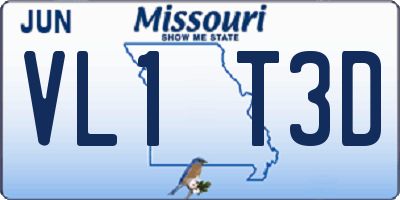 MO license plate VL1T3D