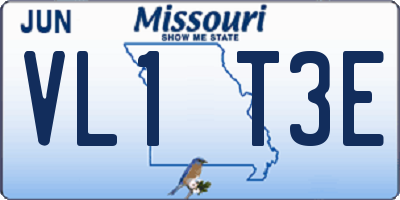 MO license plate VL1T3E