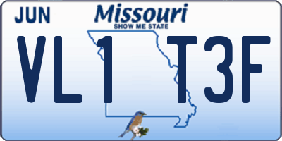 MO license plate VL1T3F
