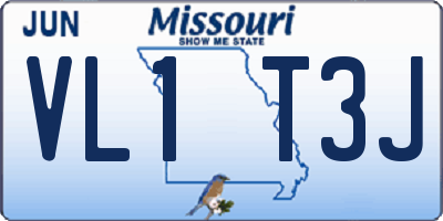 MO license plate VL1T3J