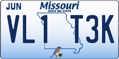 MO license plate VL1T3K