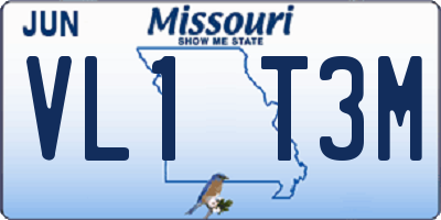 MO license plate VL1T3M